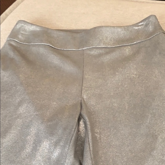 Silver metallic zip up pants - Picture 2 of 3